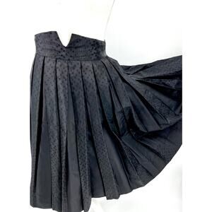 Vintage 1950s Smart Set Taffeta Circle Skirt Black High Waist TV Movie Wardrobe